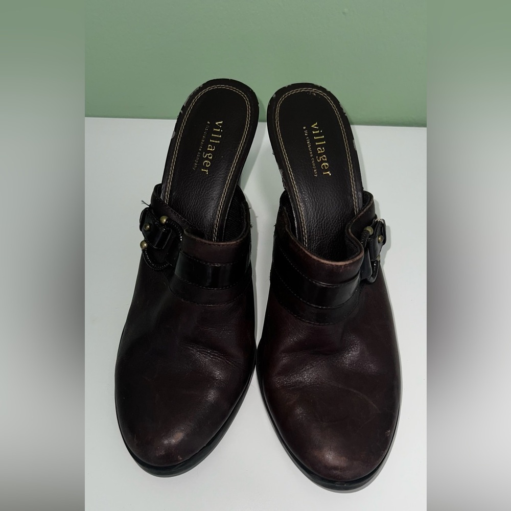 Aldo Dark Brown Leather Mules